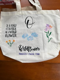 We did a craft project as a team building exercise (7 bags were made).