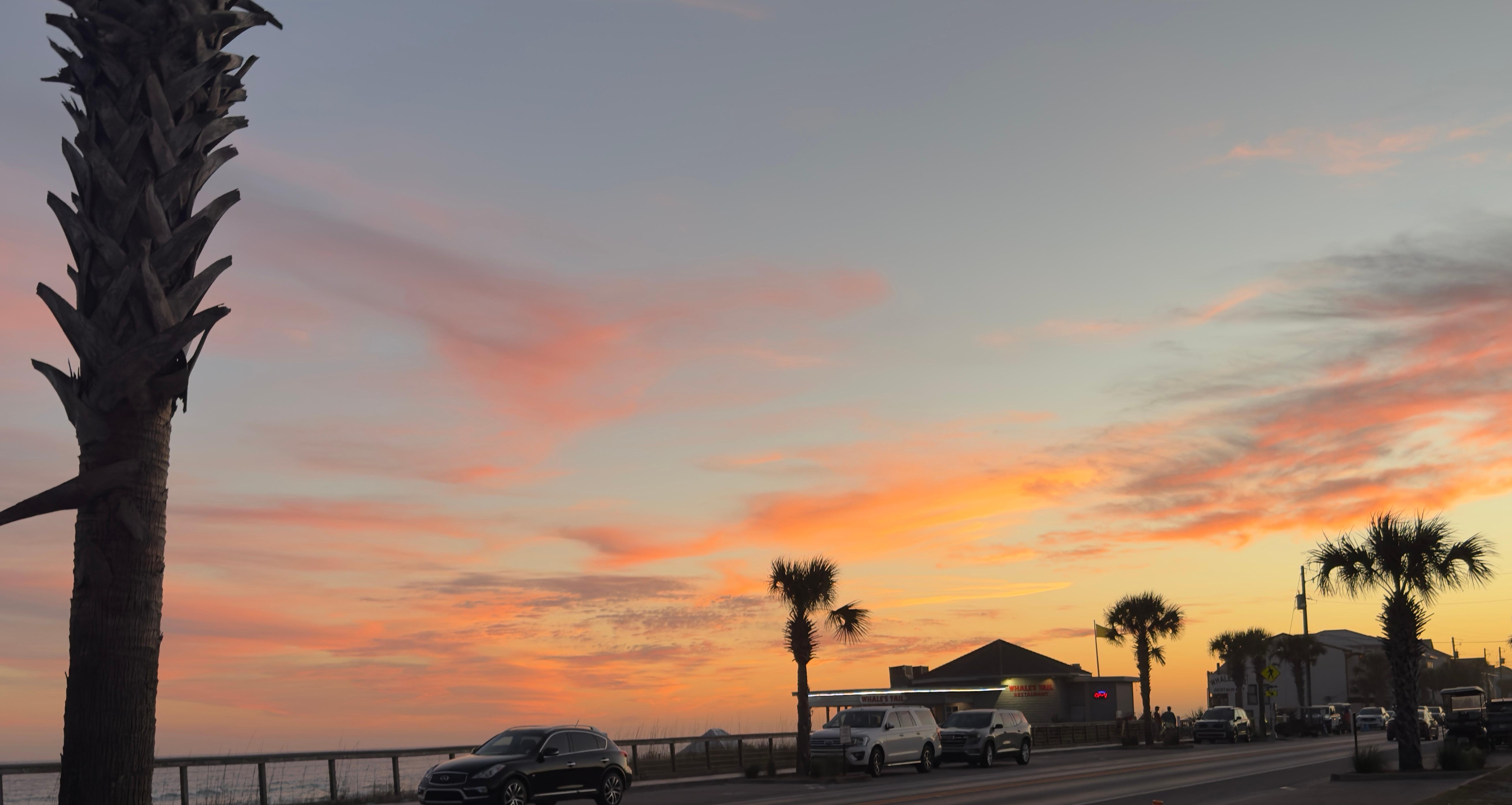 Sunset steps away from Seascape parking near the beach