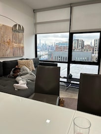 My son relaxing after a long day of site seeing.