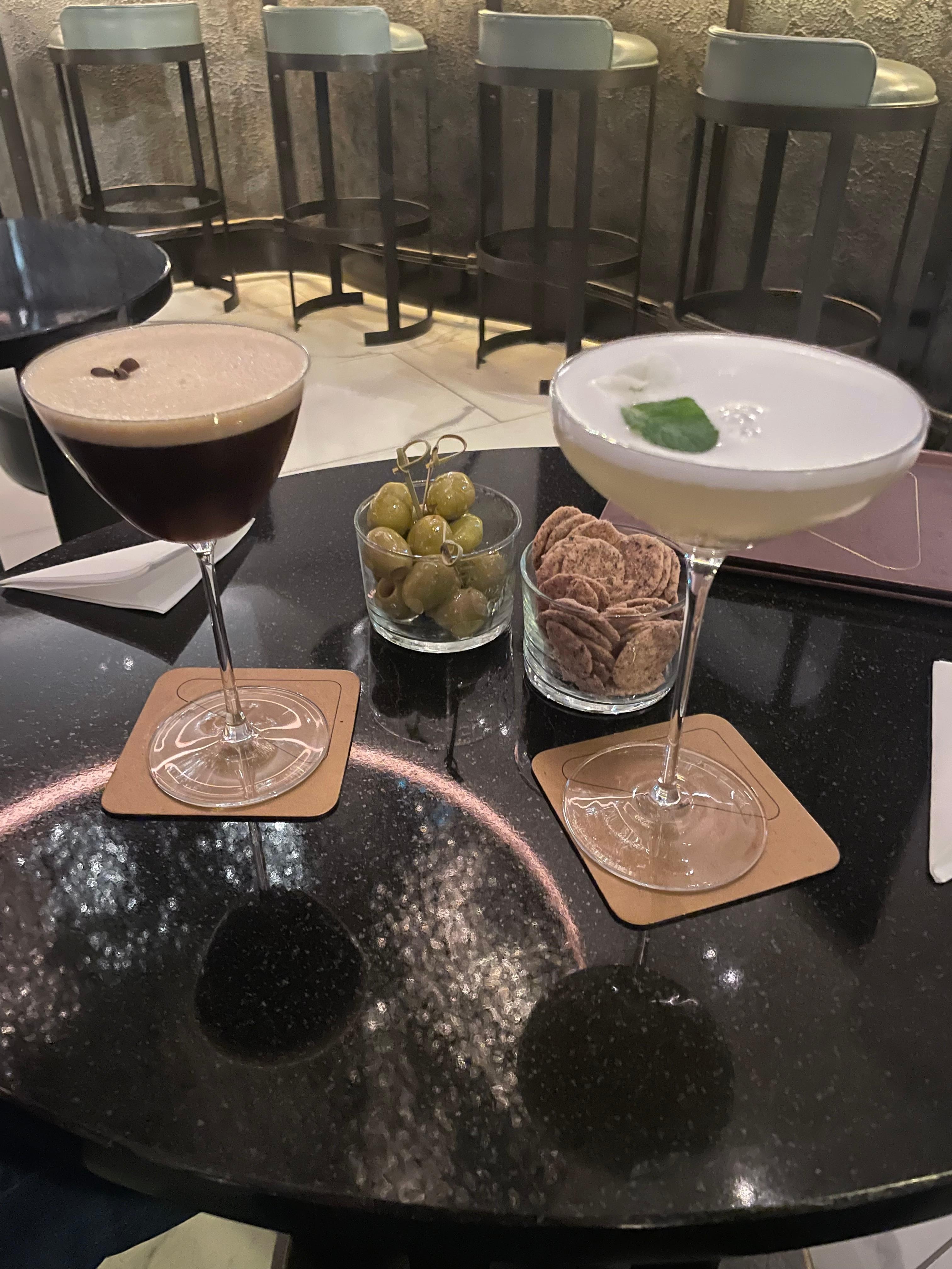 Enjoying the cocktails and nibbles on offer