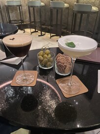 Enjoying the cocktails and nibbles on offer