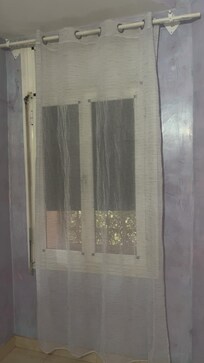 All widows were covered with black blinds that could not be pulled up.