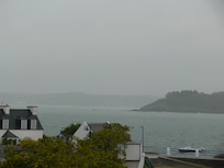 Pas chance ce matin là, le ciel était un peu gris. Photo prise depuis la fenêtre de ma chambre