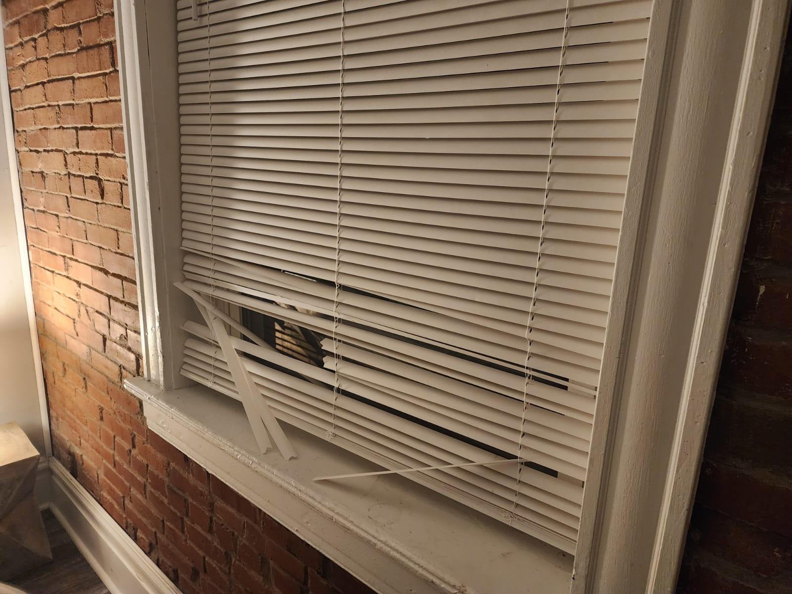 Broken blinds upstairs