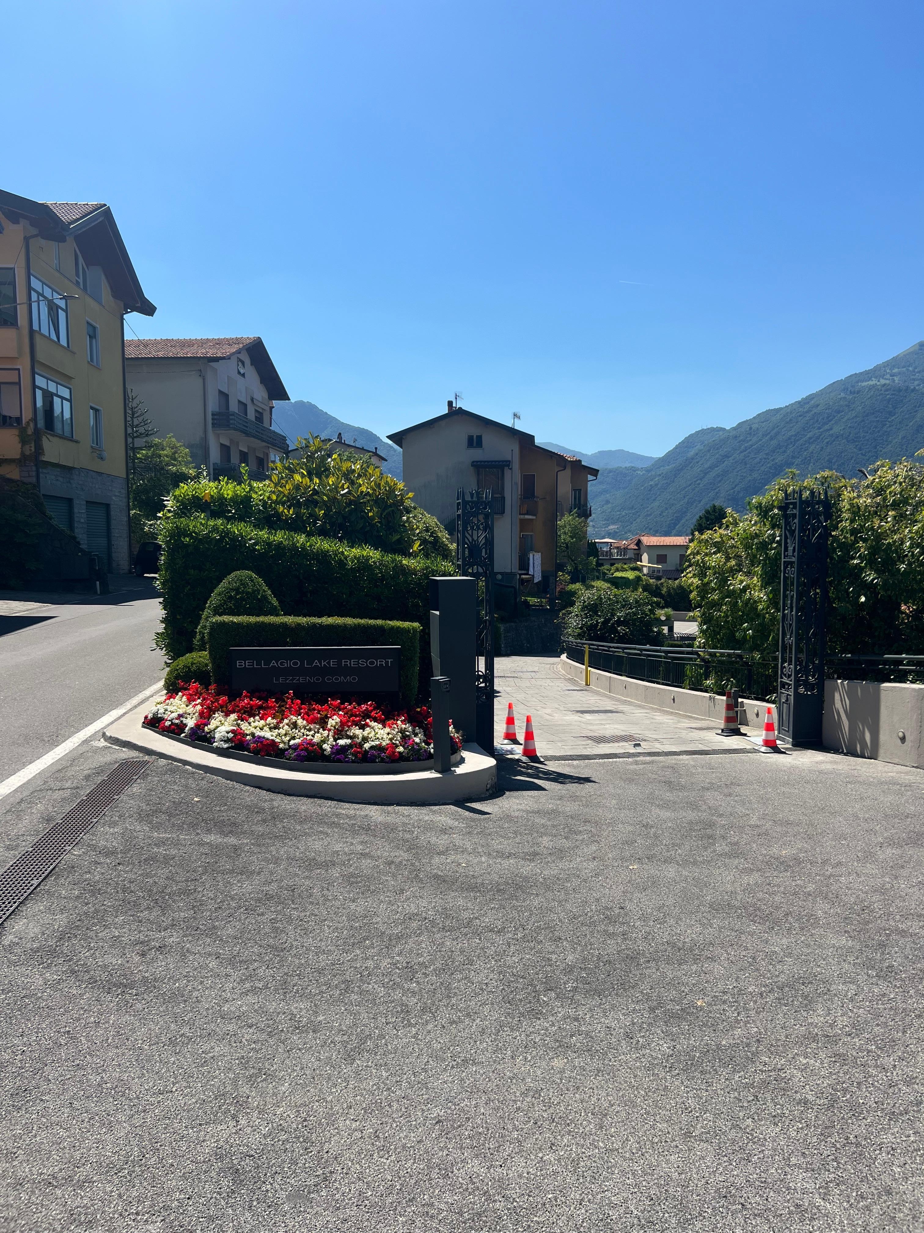 Entrance to parking lot.