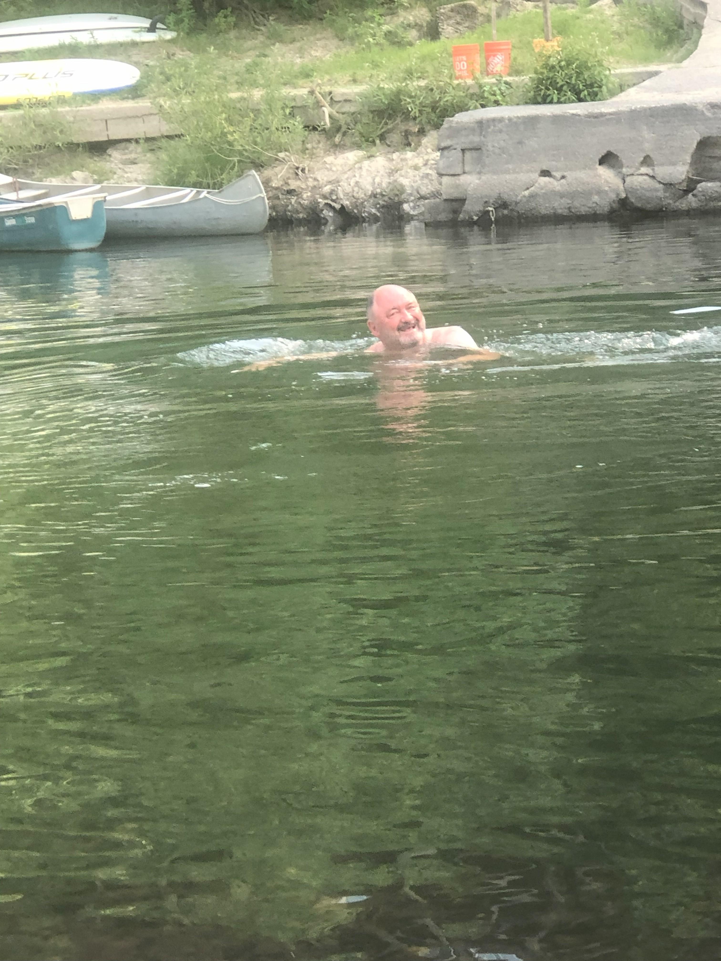 Me going for a swim in the Russian river.