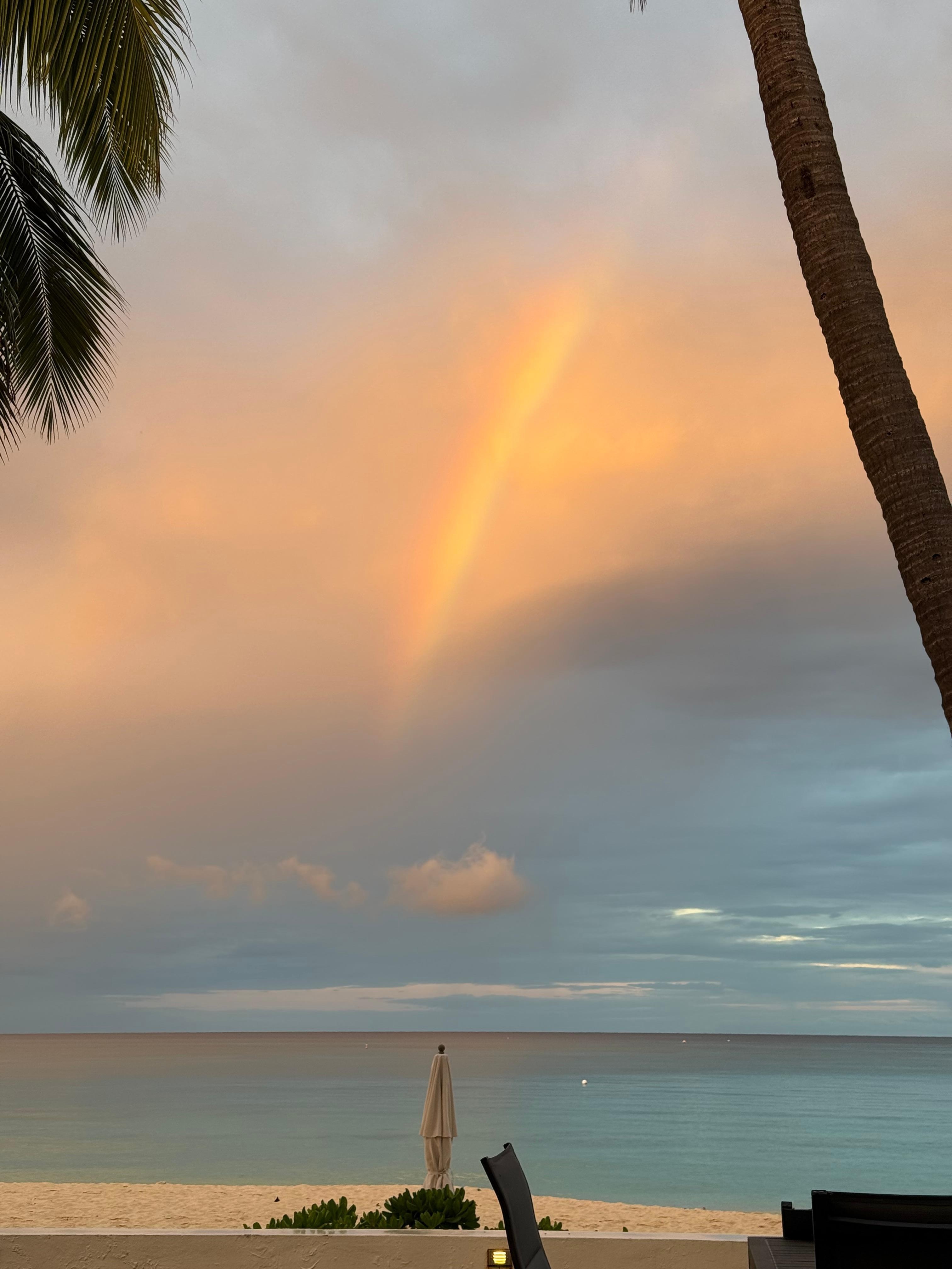 Rainbow one morning in front of condo