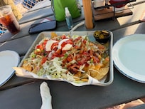 Taco nachos at restaurant near pool…so good