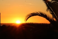 sunset view from upstairs balcony between two of the bedrooms