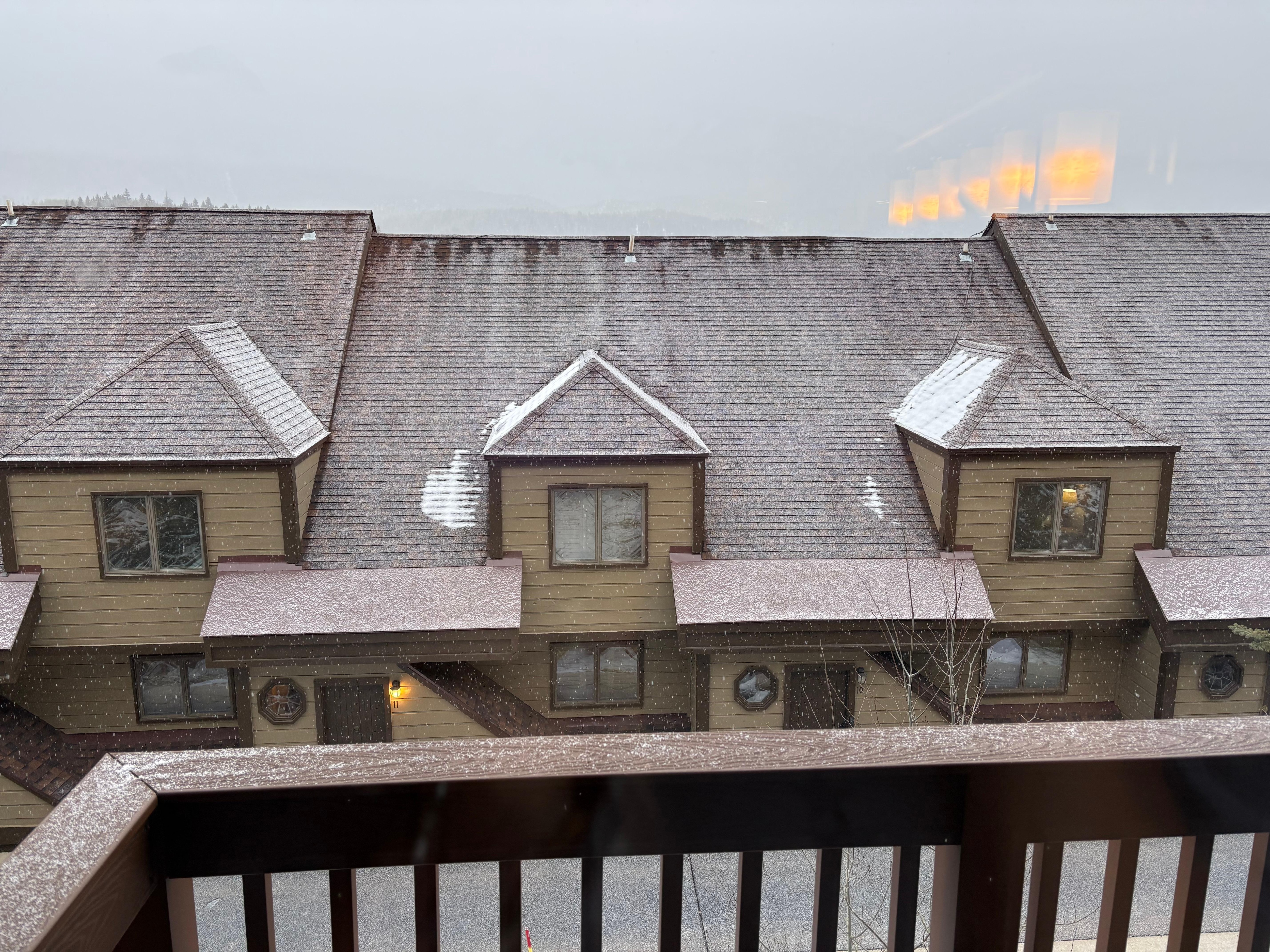 View from patio with snow