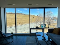 This day it was sunny. Beautiful view of the hill.