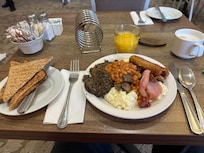 Cooked breakfast in the morning