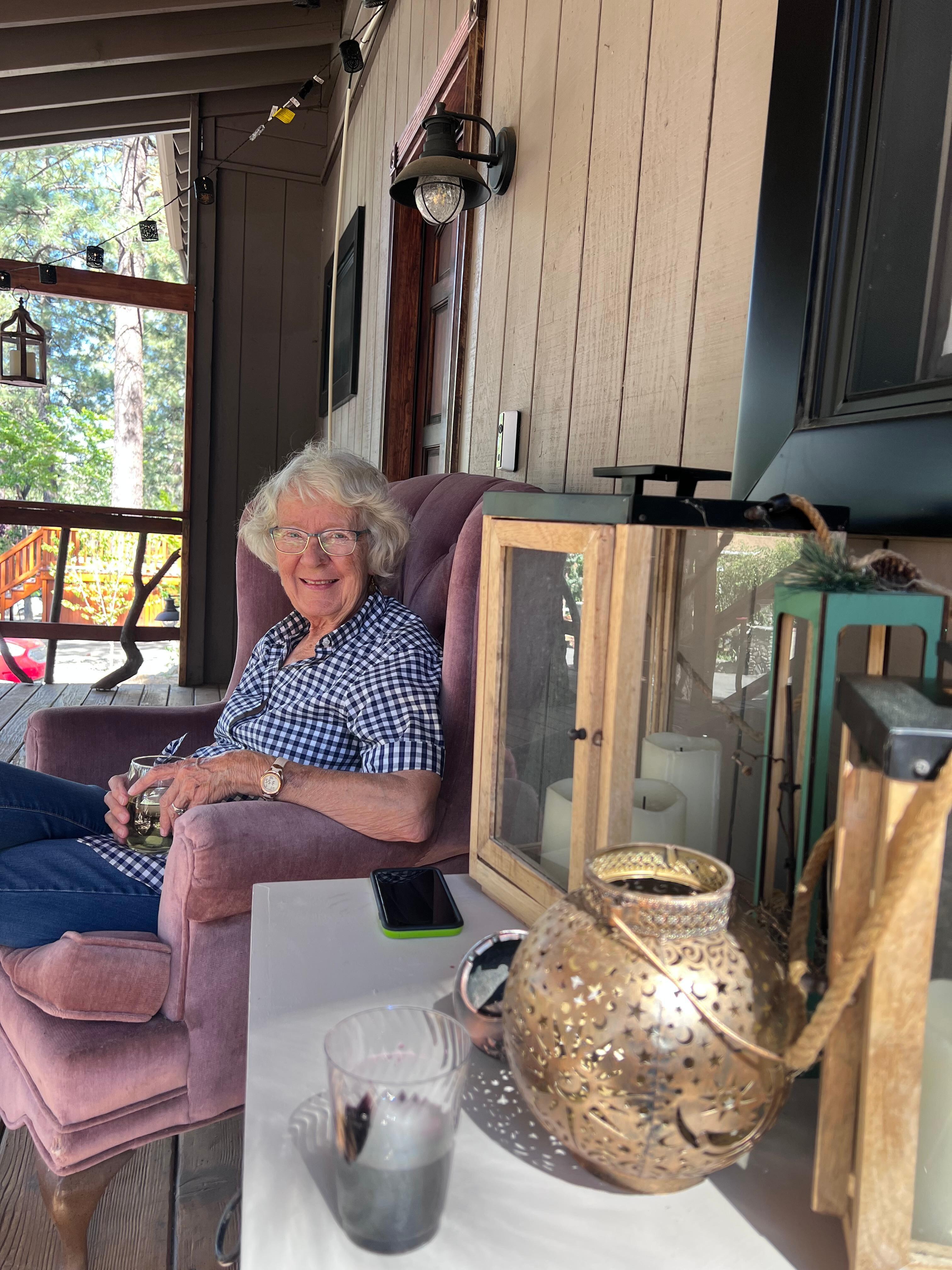 Enjoying an evening outside on the porch.  