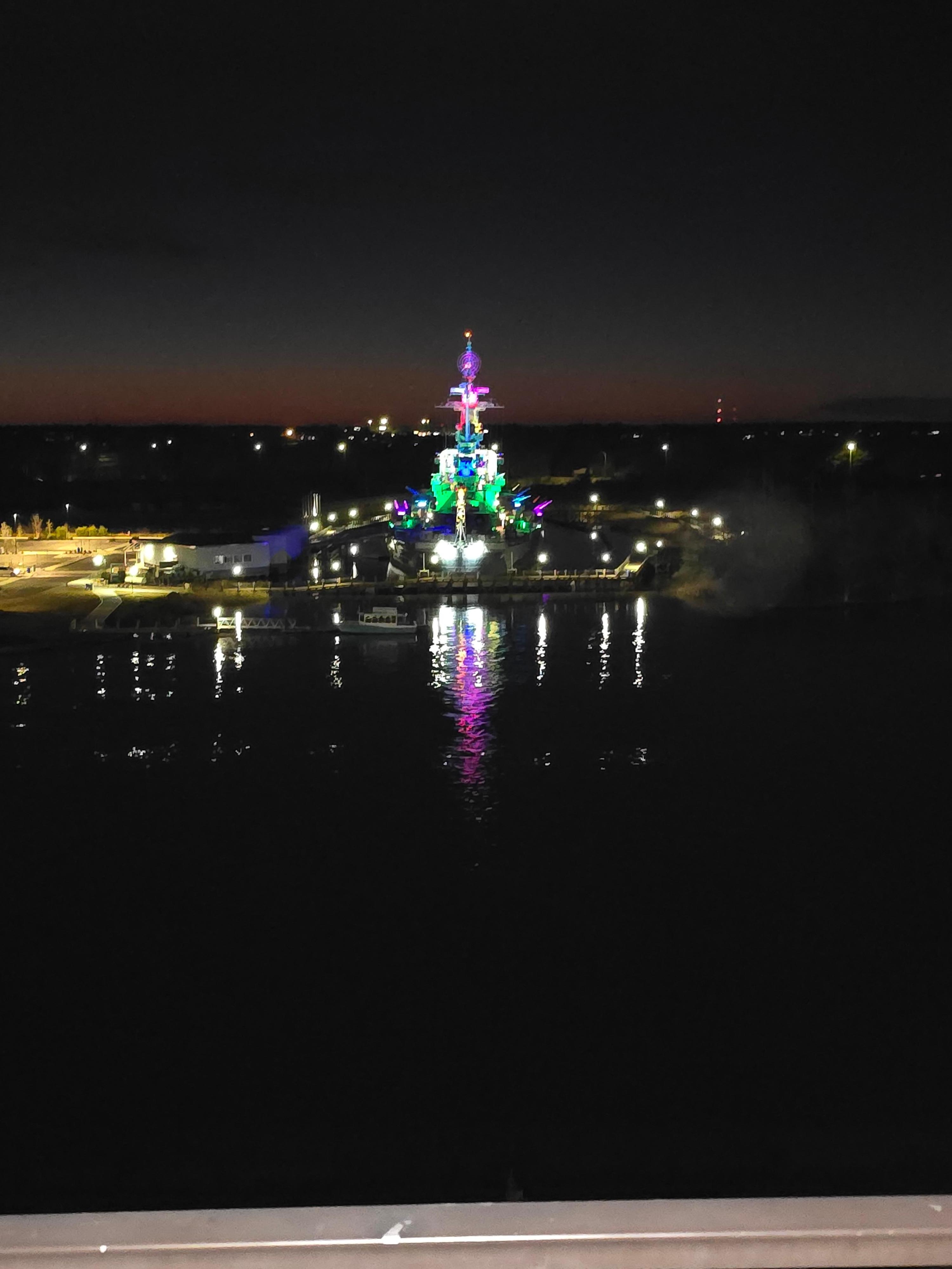 USS CAROLINA dressed for New Year's Eve