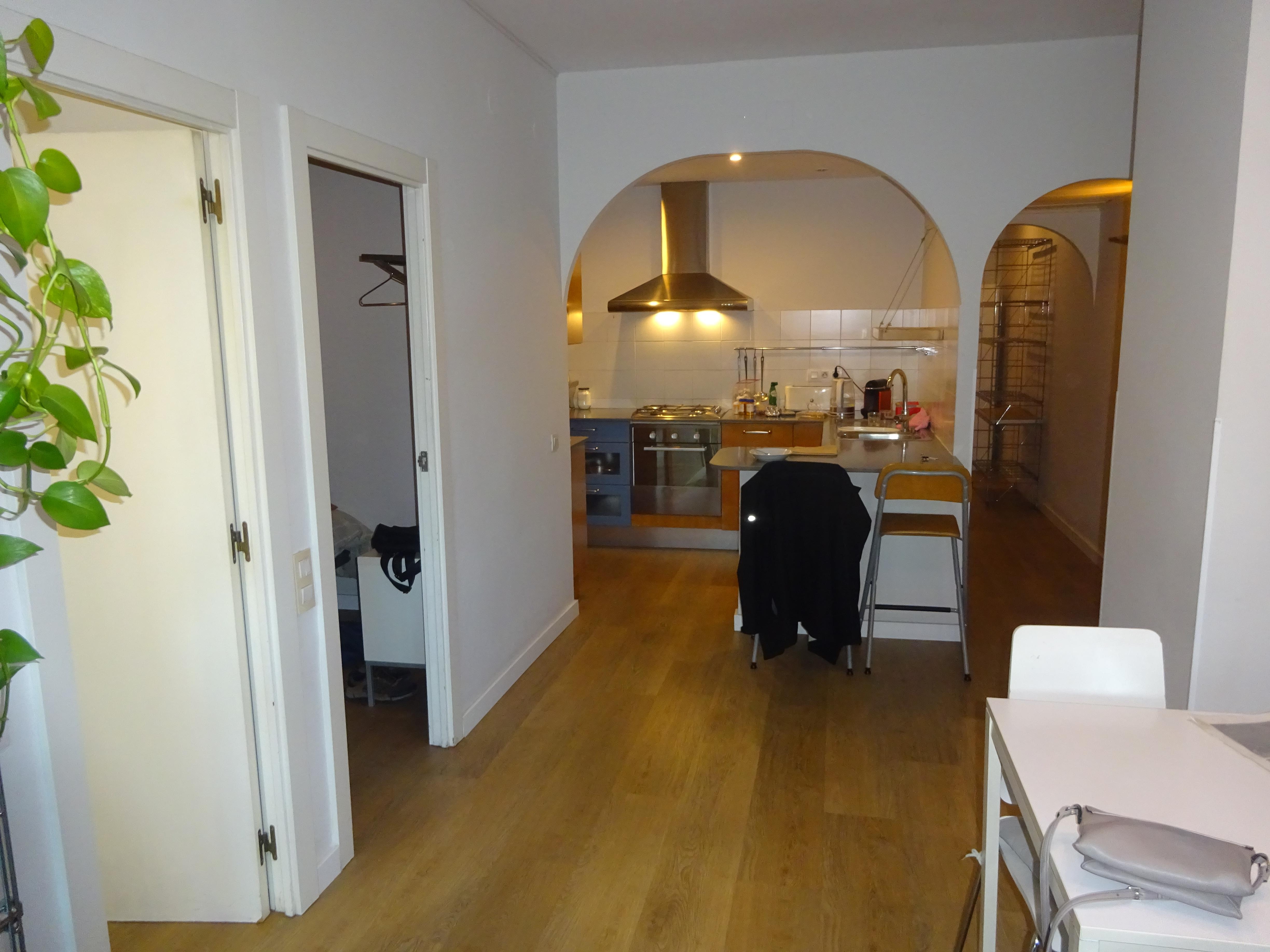 Looking toward the kitchen from the dining area.