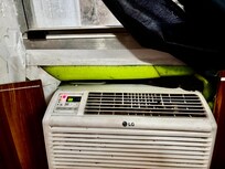 A/c hole held and stuffed with pool noodles