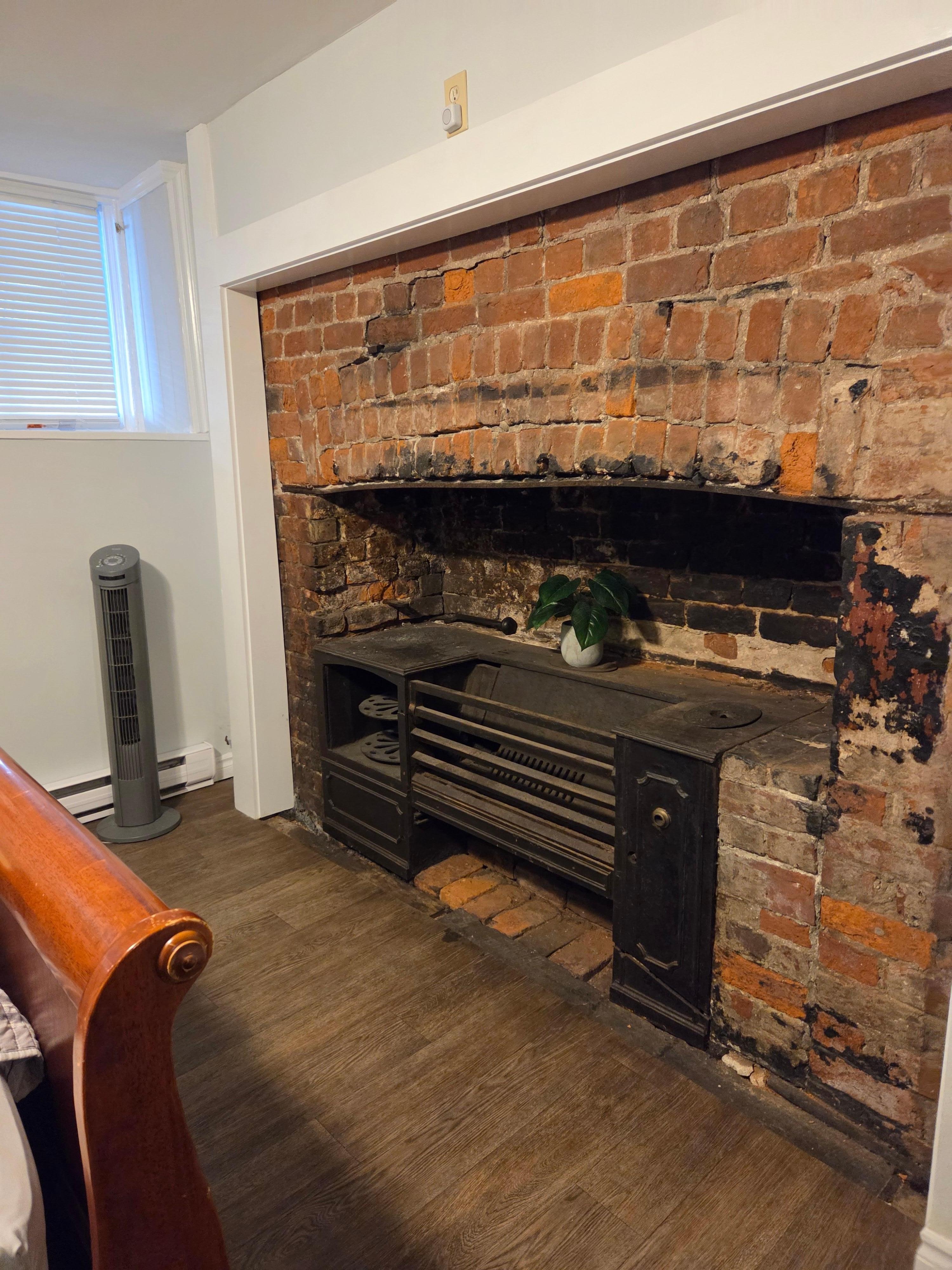 The main bedroom has this old cook stove in it that was so interesting.