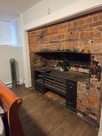 The main bedroom has this old cook stove in it that was so interesting.
