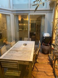 patio accessible from kitchen and living room