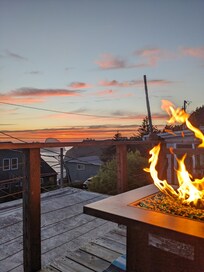Sunset on the rooftop deck