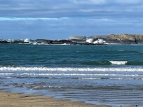 Just a short walk to amazing beach. Forgot to say very dog friendly