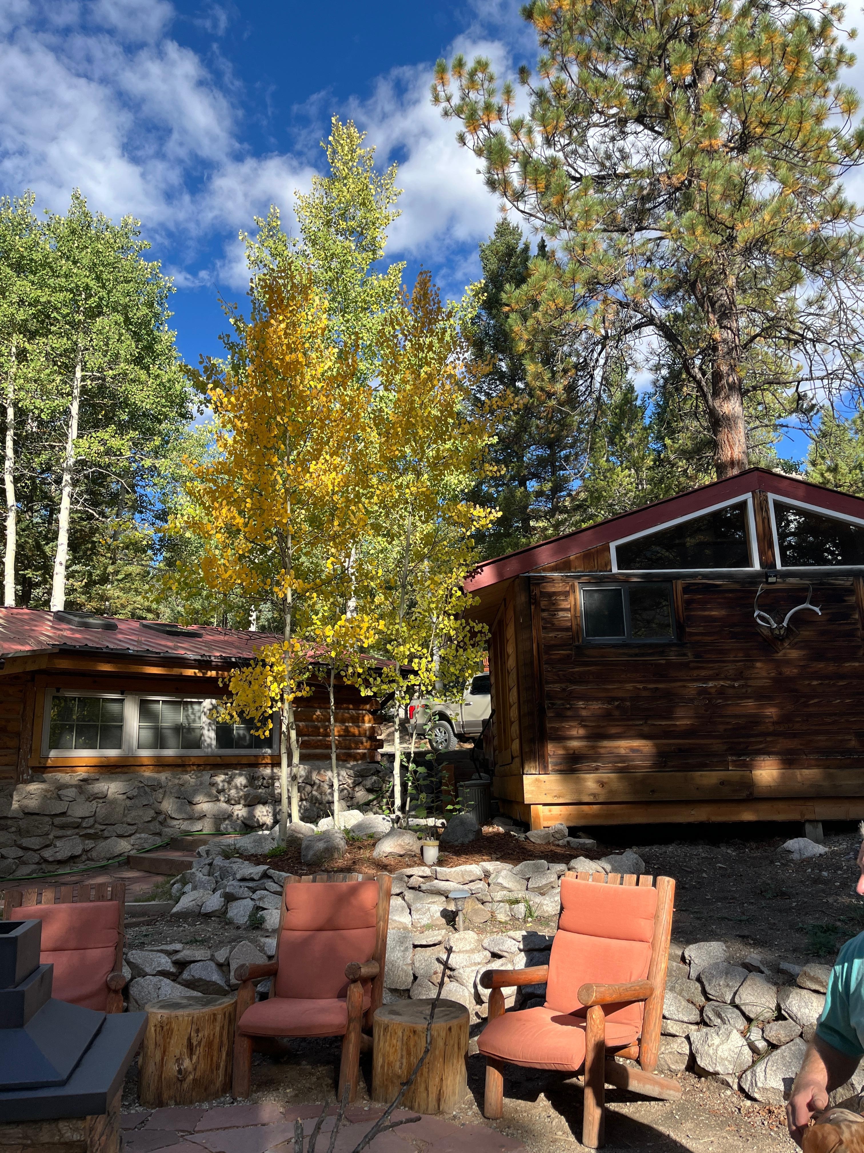 Cabin outside seating area