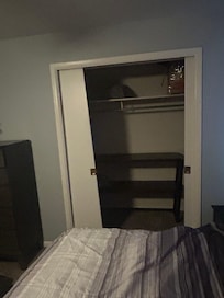 Master closet door, left doesn’t work well.