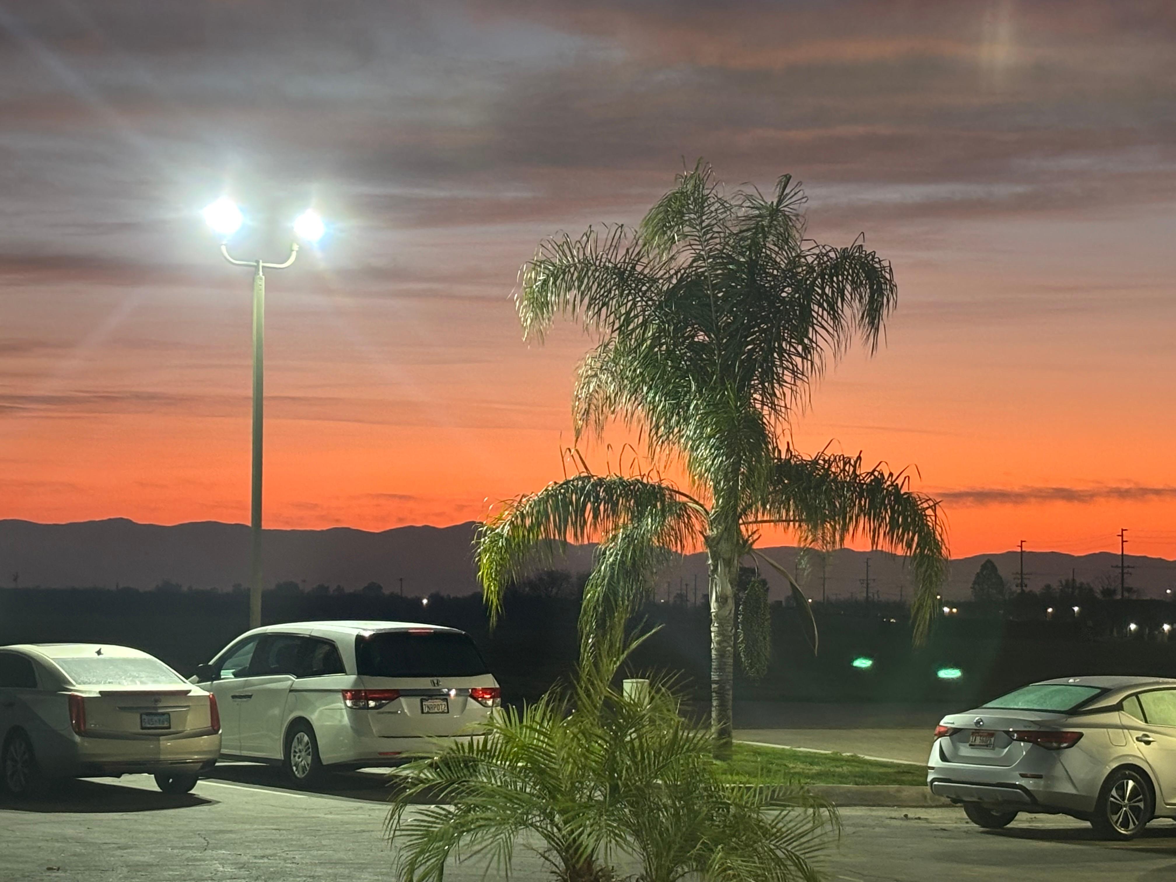 Beautiful sunrise view from the lobby. 