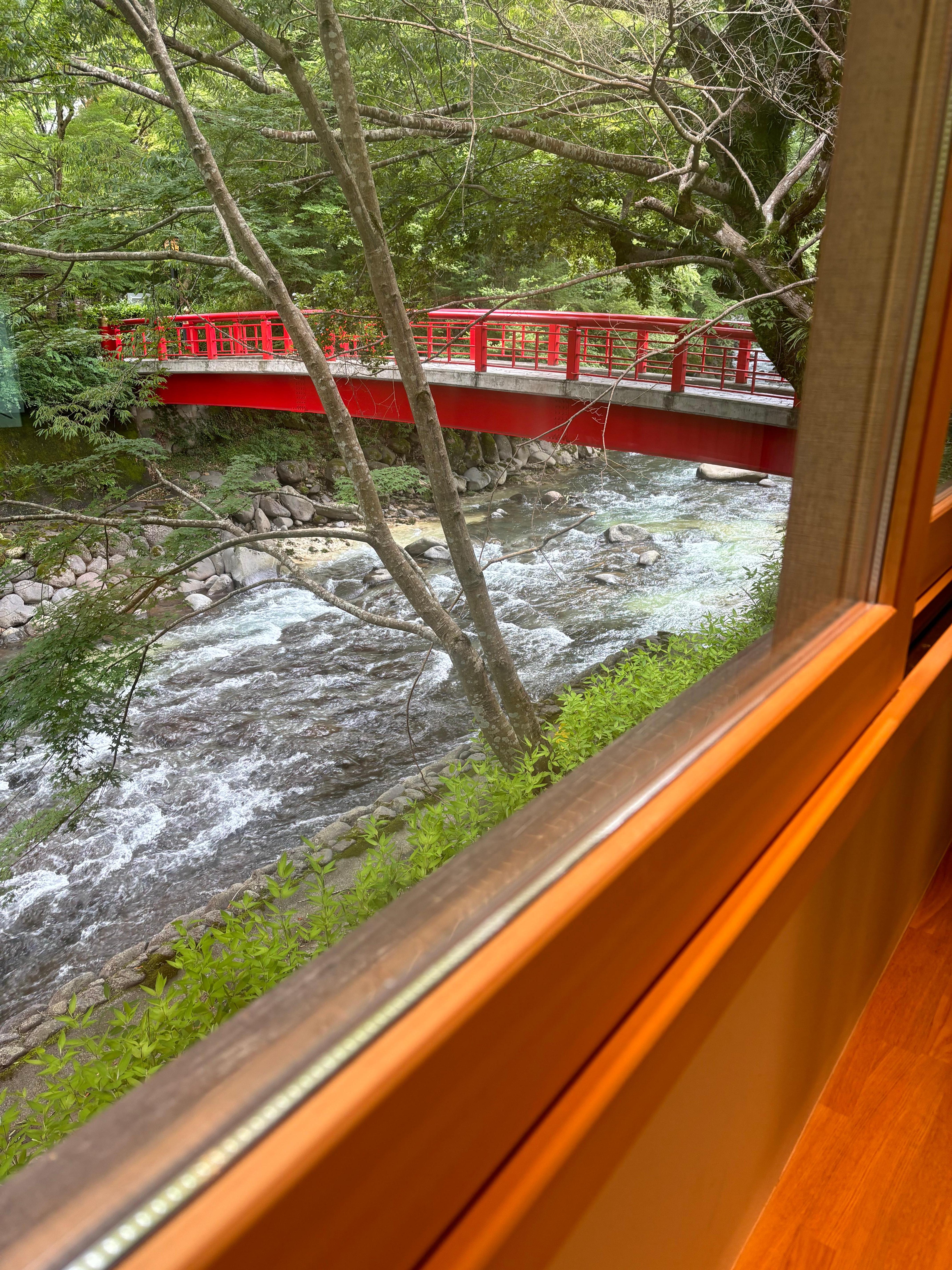 River flowing through the town, from one of the rooms