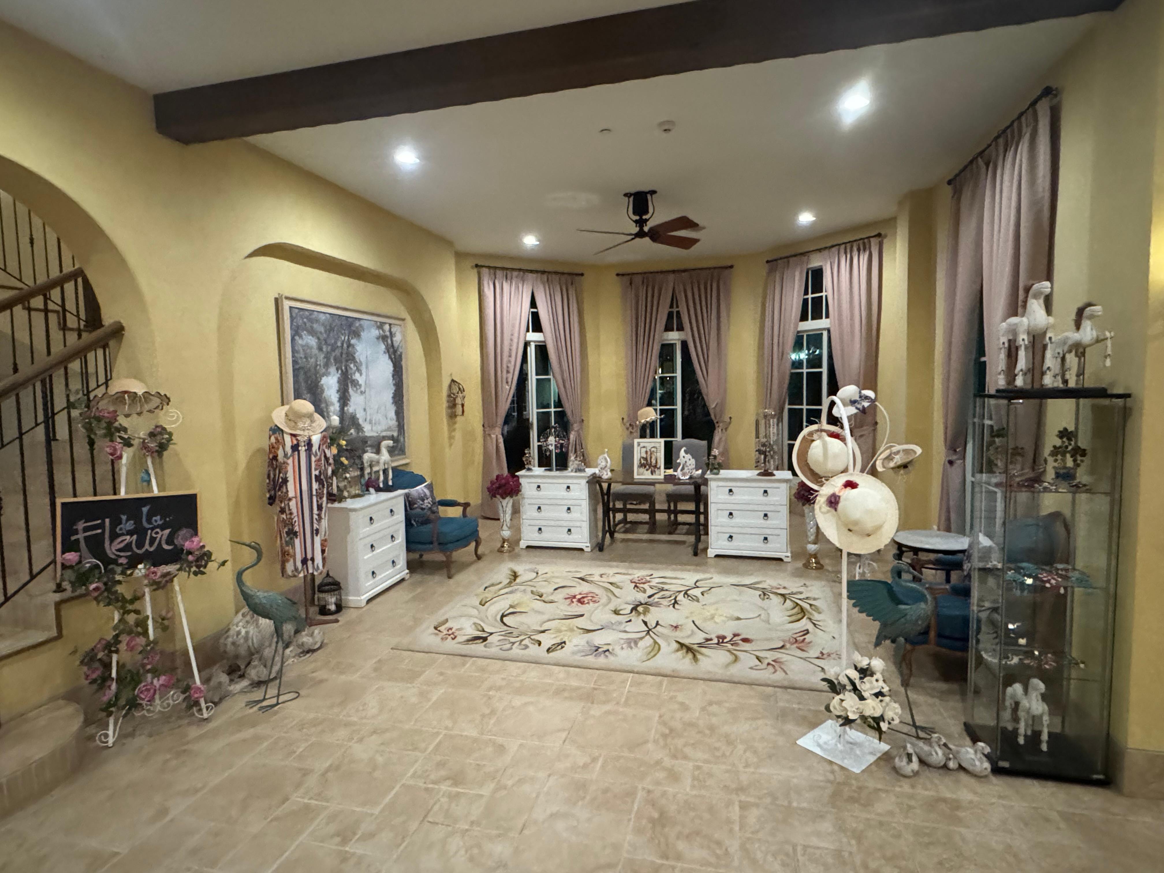 Lots of French touches and sitting areas