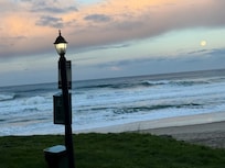 Wolf Full Moon setting into the Pacific with my morning coffee!