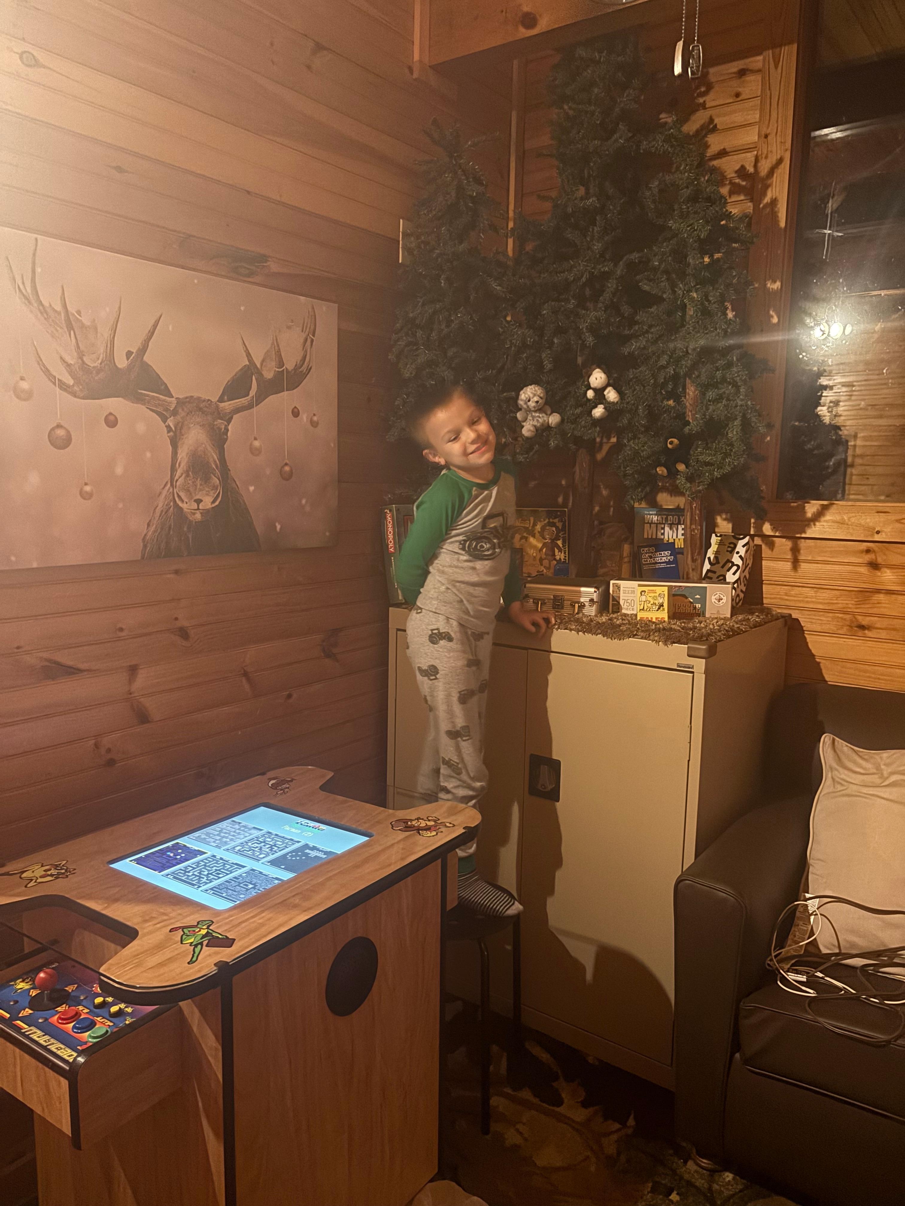 Our little boy Zachary posing in the loft area