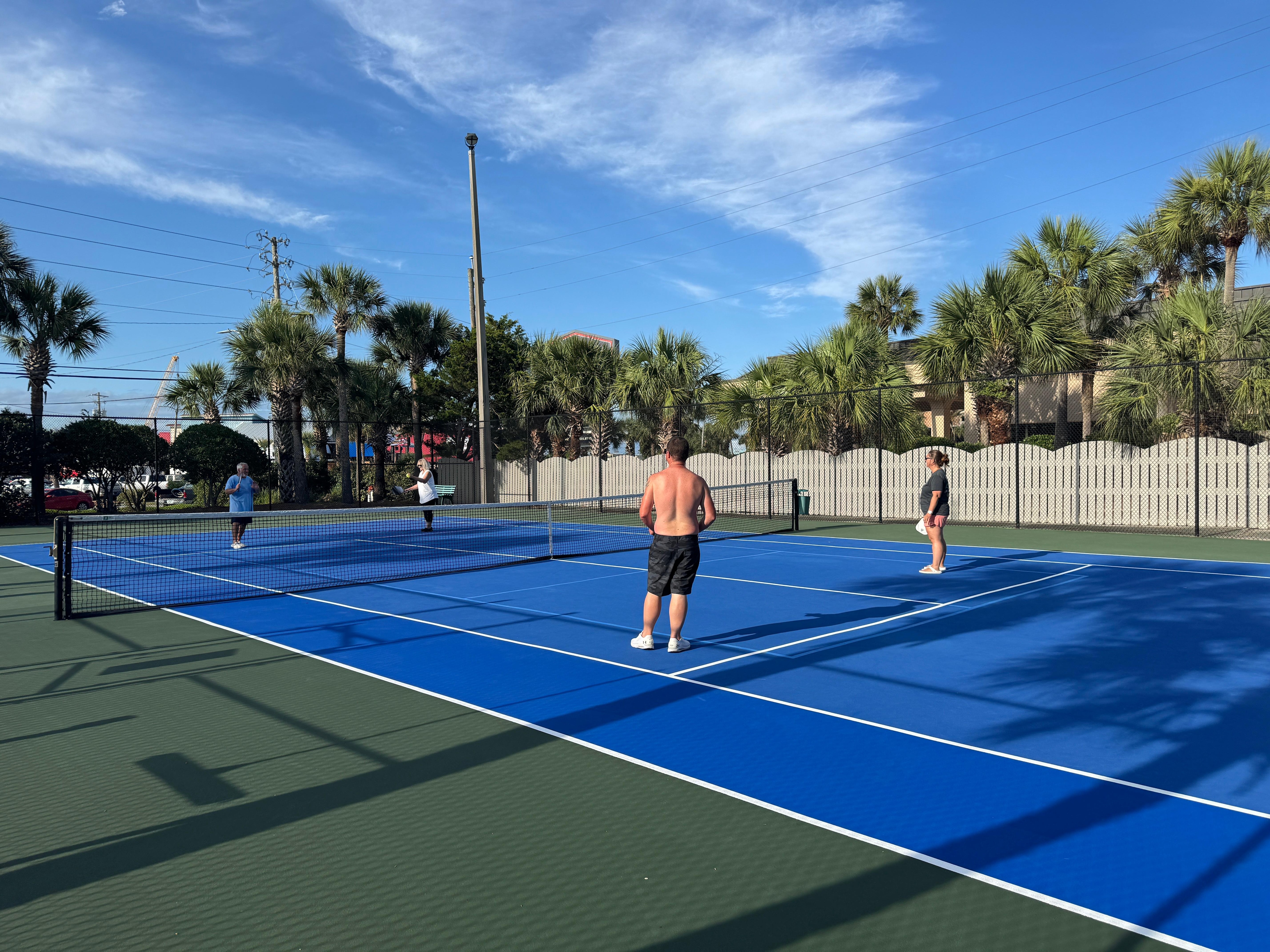 Pickleball courts! My dad taught the entire family how to play!