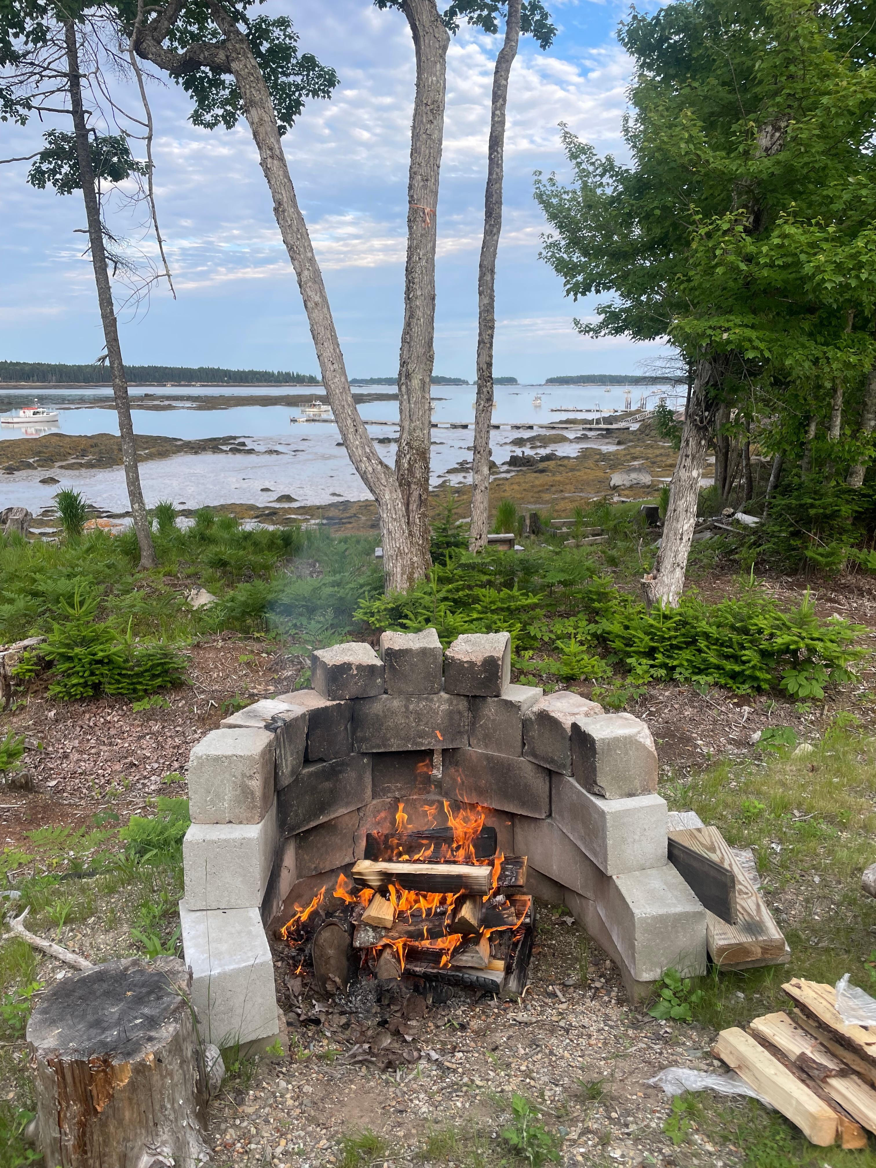 Fire pit for evening fires