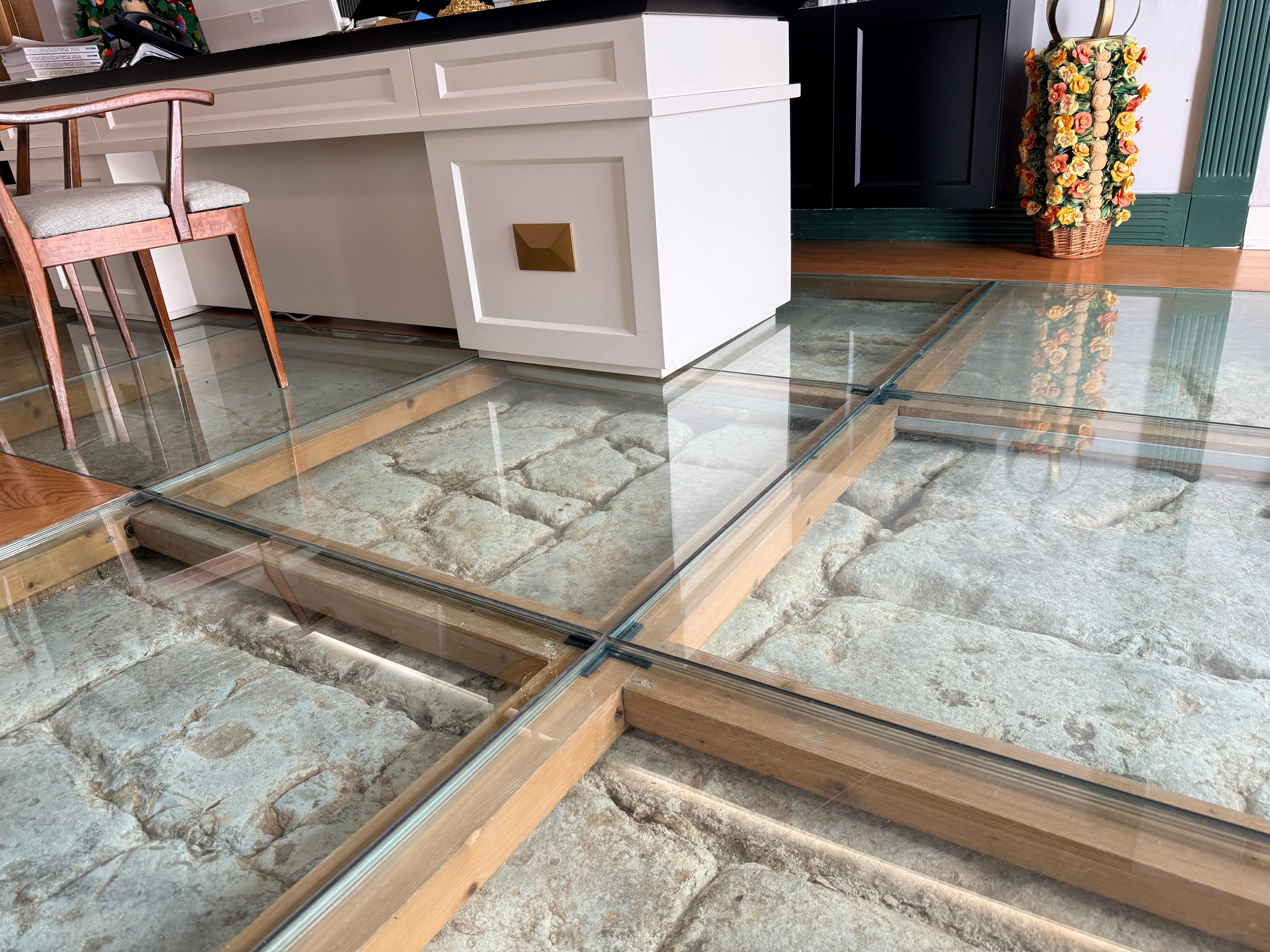 The 15 c flooring in the lobby 