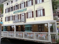 View of hotel restaurant from the ferry.