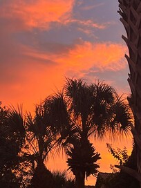 The most beautiful sunset of our last night in this amazing and beautiful house and resort! This was taken right outside the front door of the house!