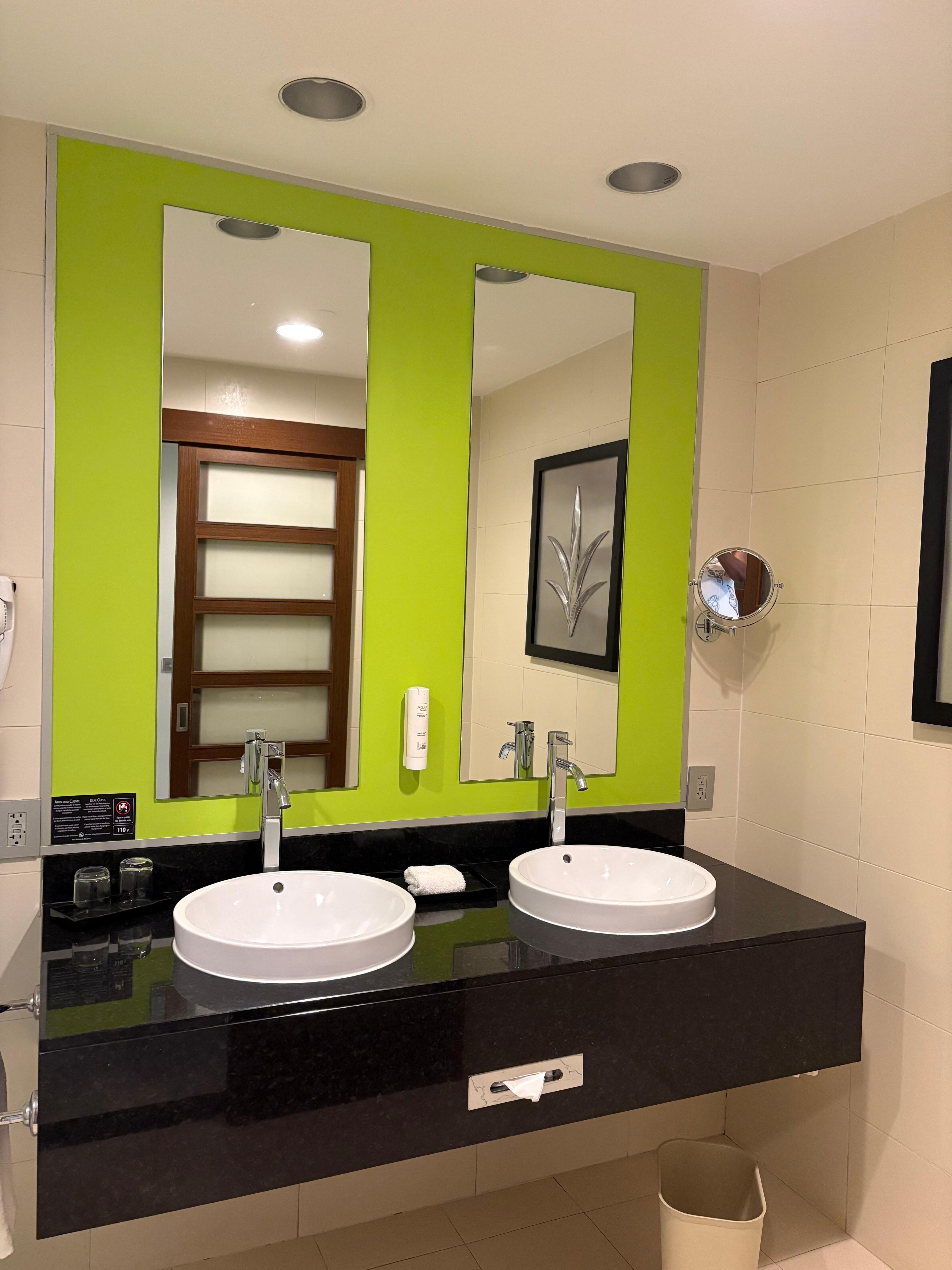 Bathroom his and her sinks. The bathroom was a good size