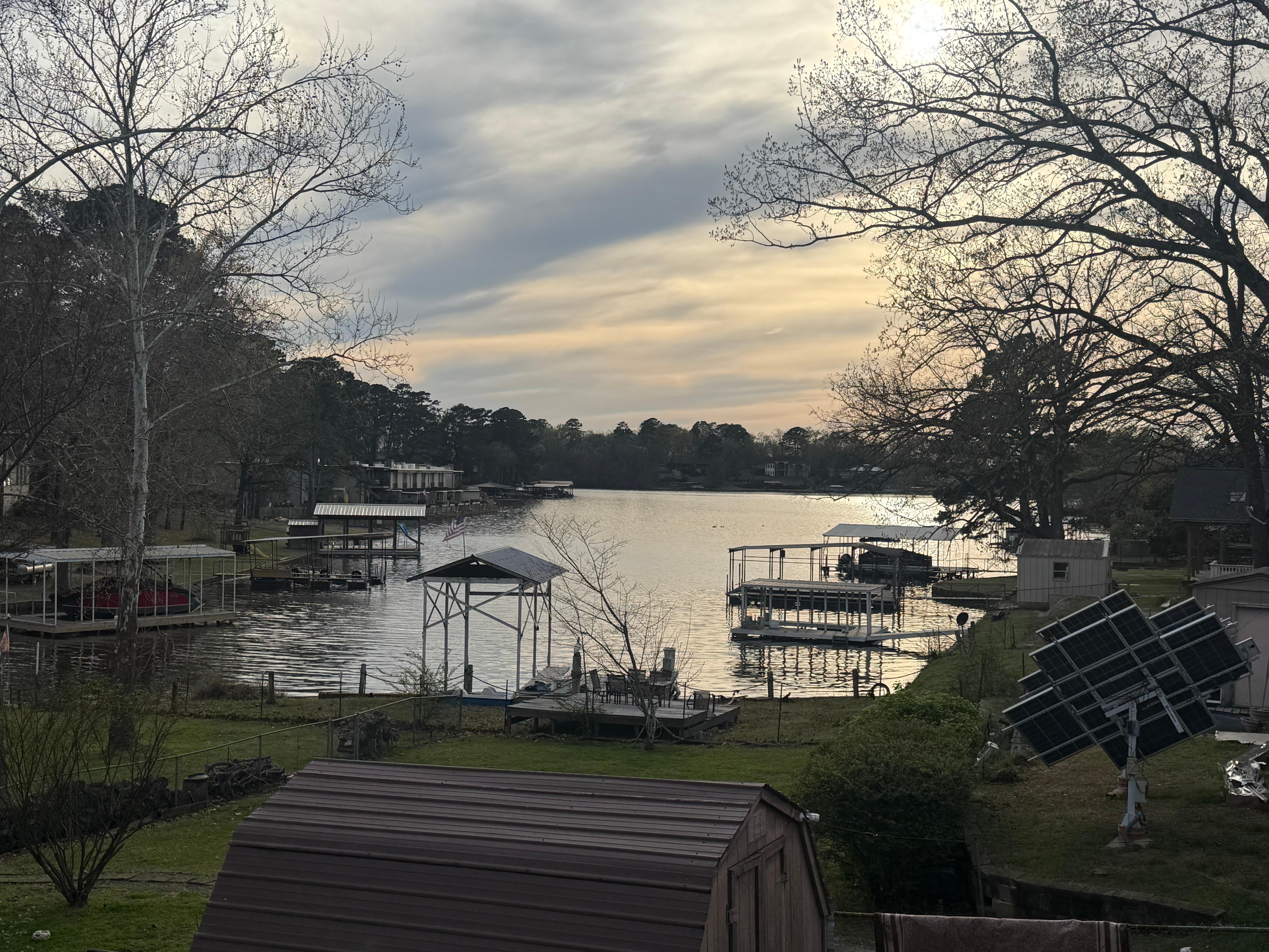 View from the deck at sunset