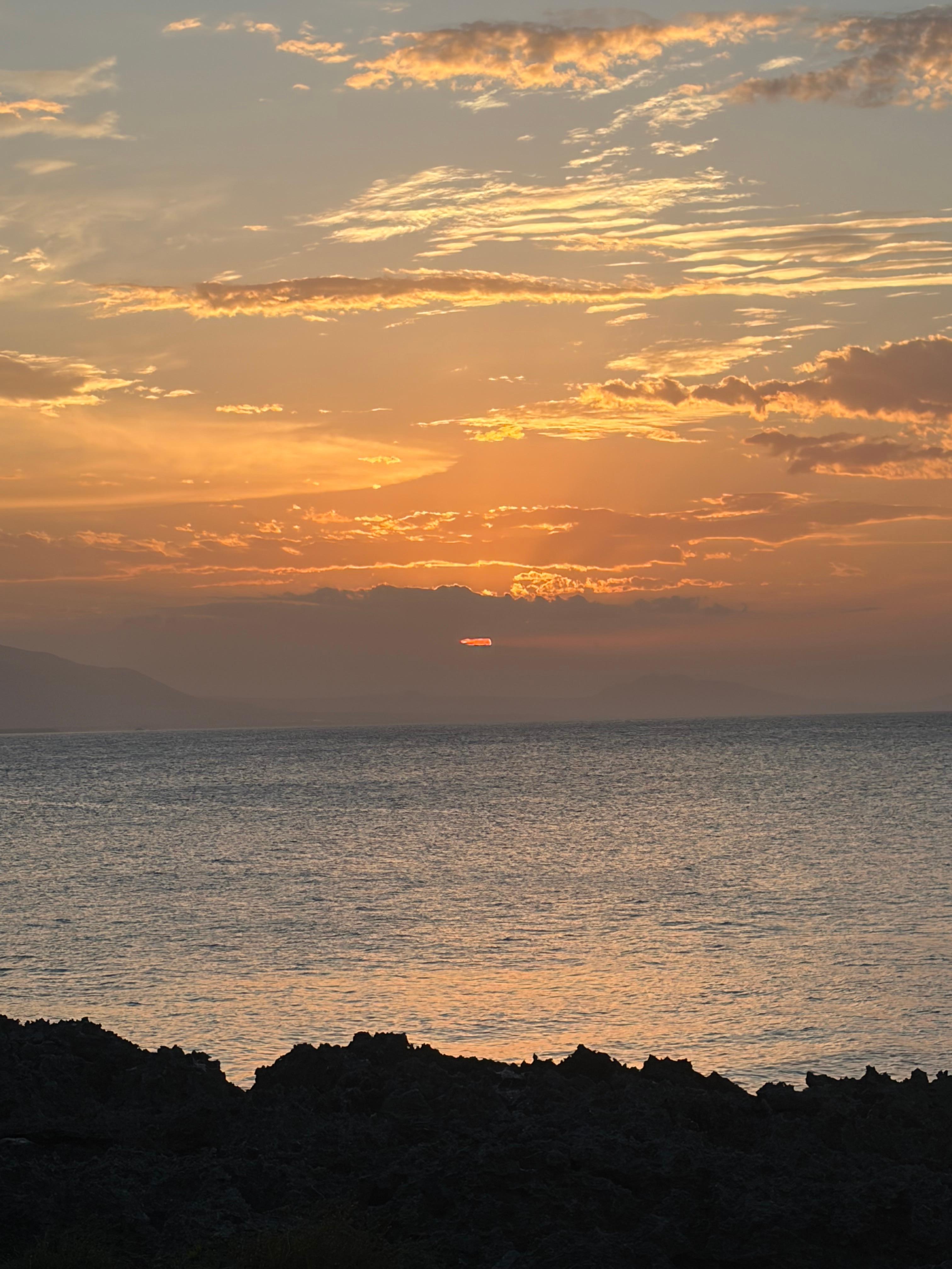 Beautiful sun setting in Sosua by the Sea 