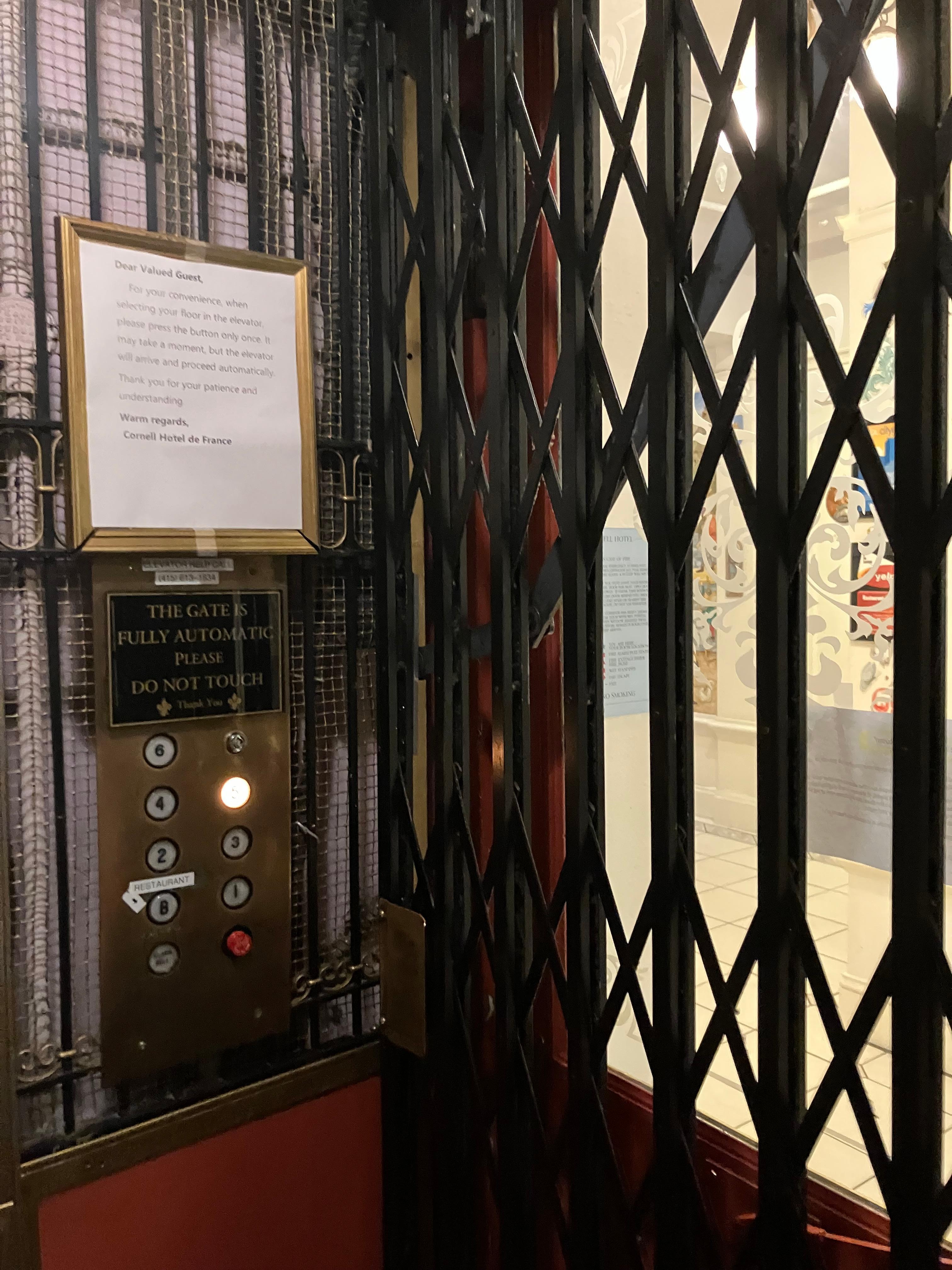 Inside of elevator 