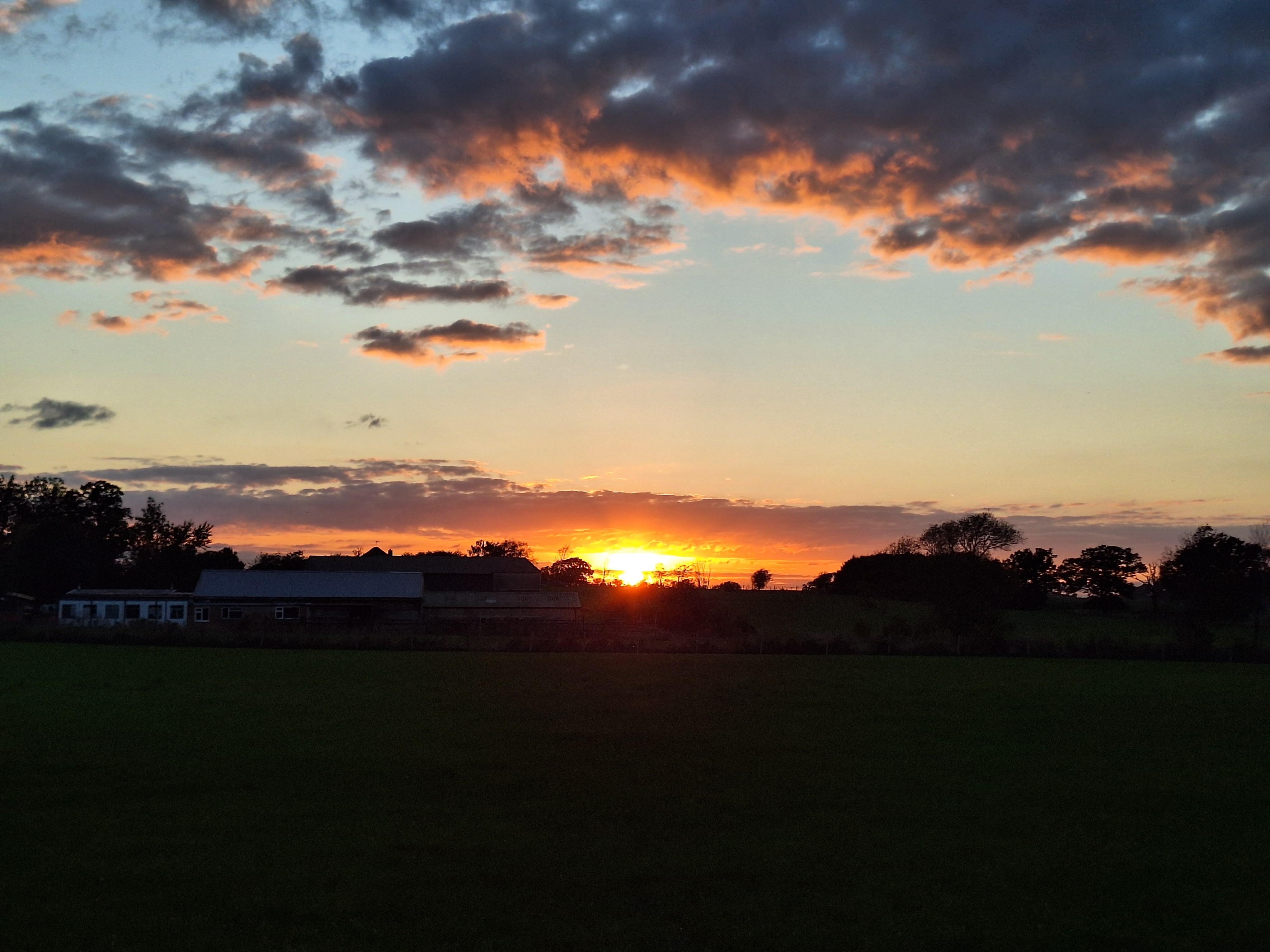 Sunset from the hay field 