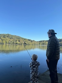 Fishing on the property!