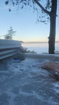 View from the hot tub early in the morning