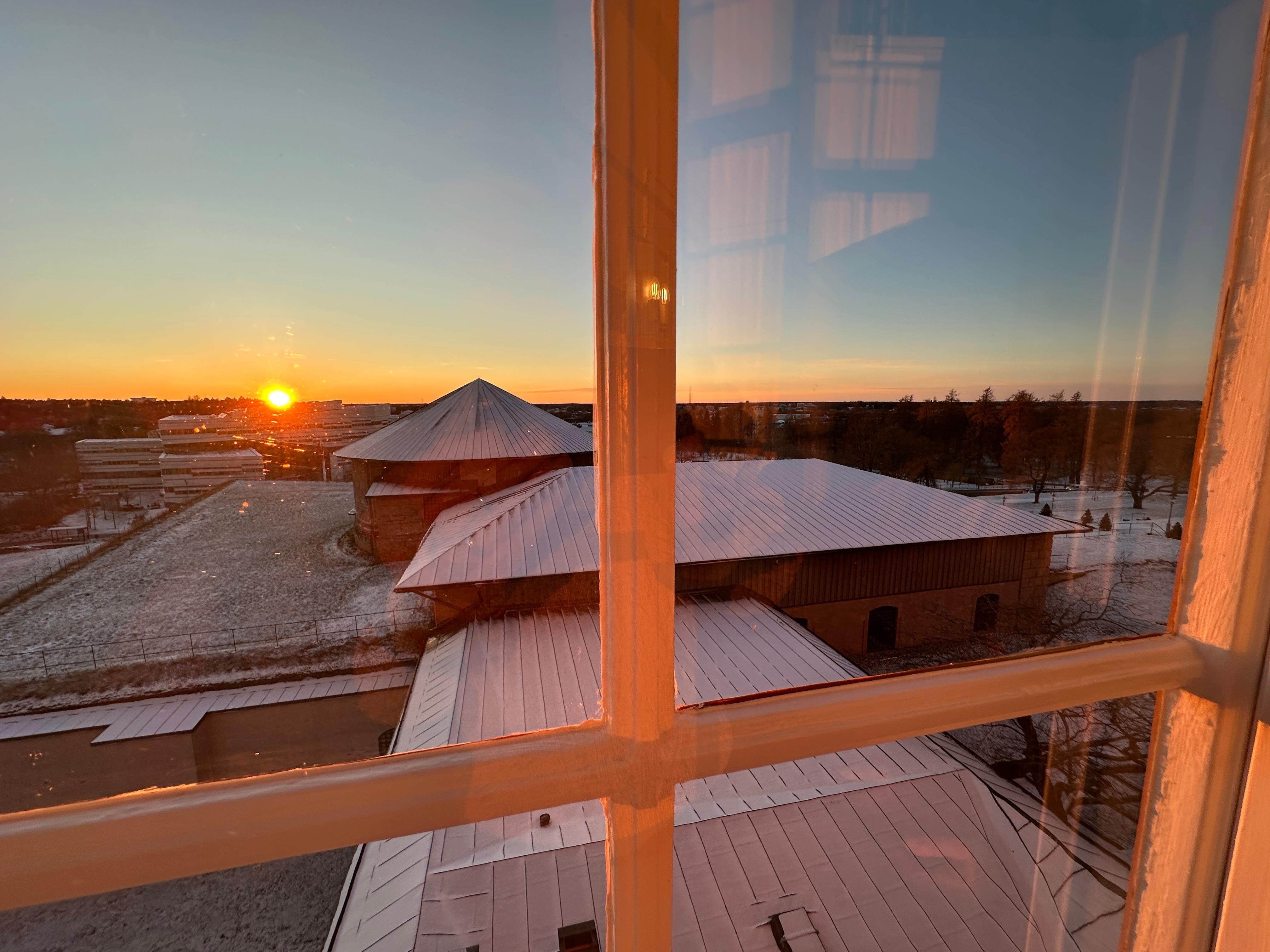Sunset from Uppsala Castle, 15 min walk from hotel.