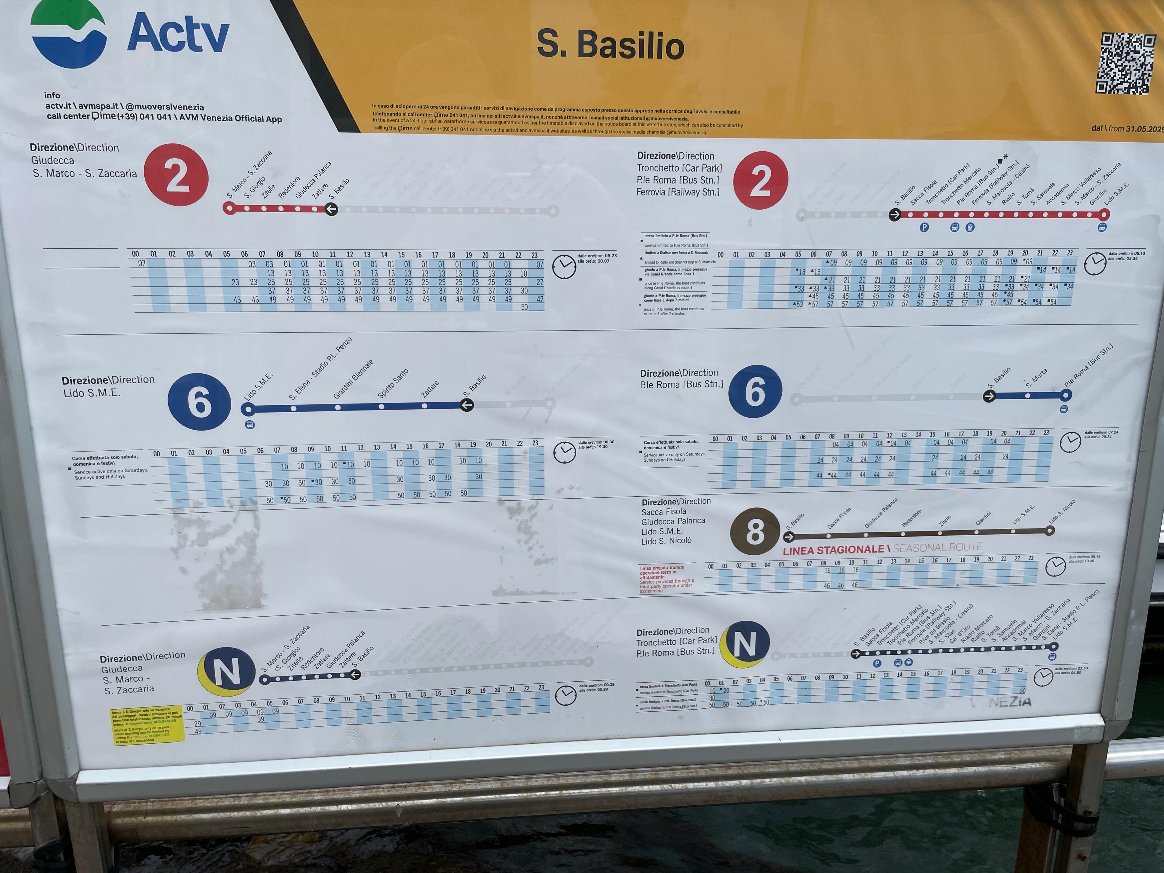 WATER BUS SCHEDULE- expensive for one ticket