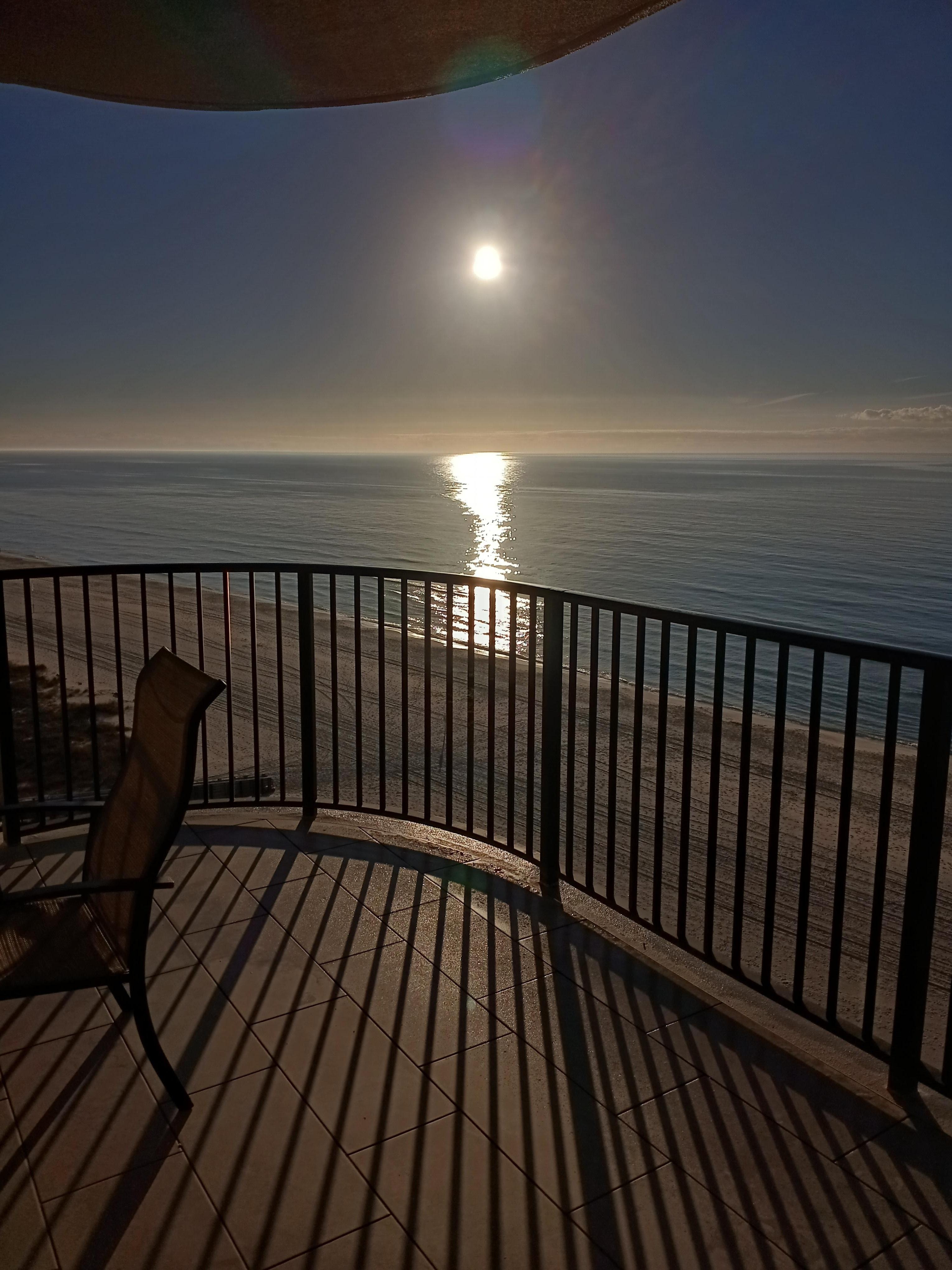 Early morning sun off the balcony