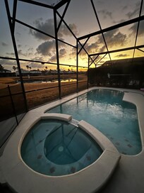 Morning coffee by the pool