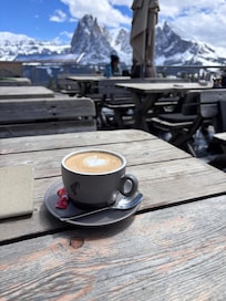 Cappuccino at top of the gondola ride