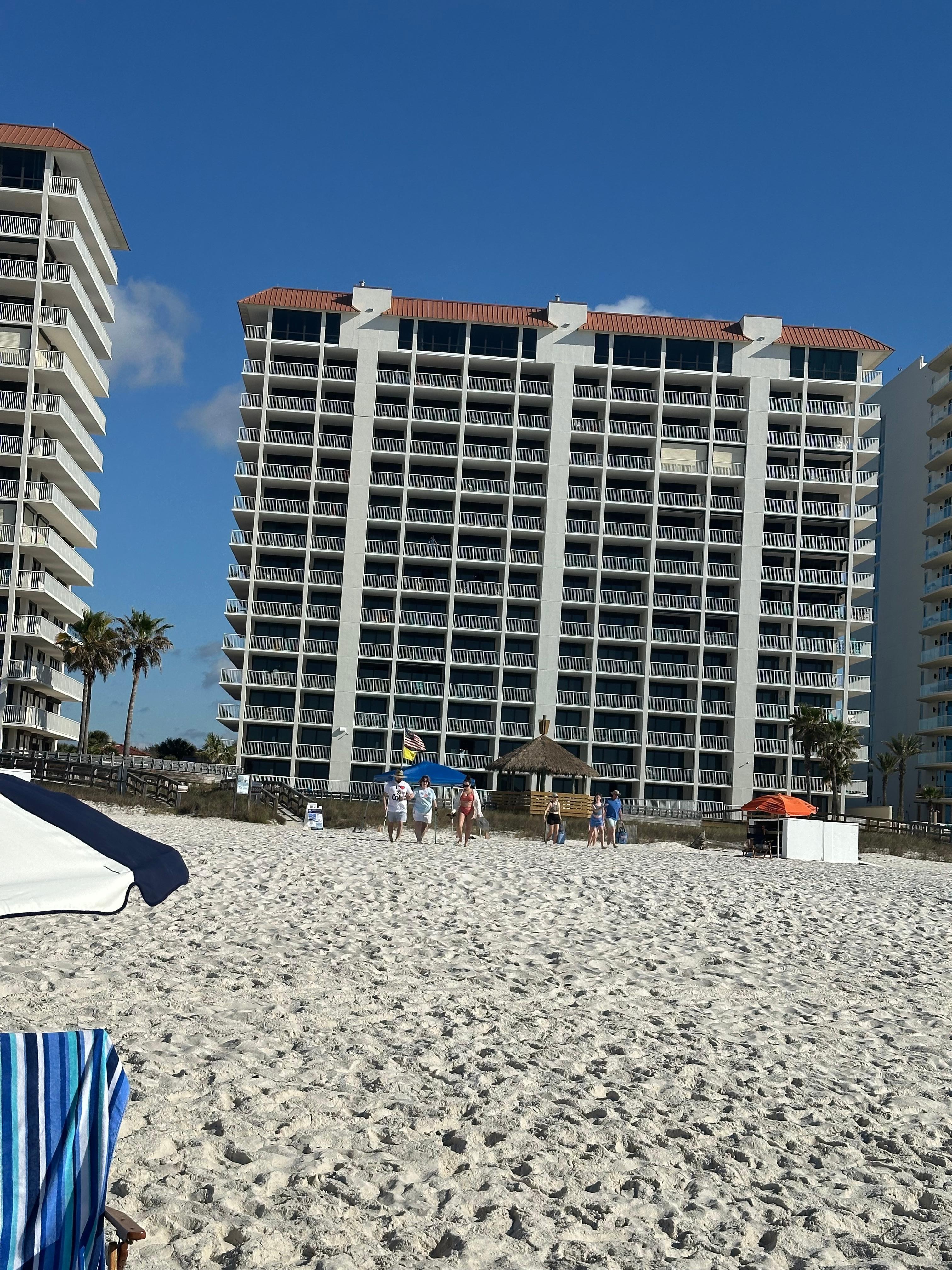 Short walk from beach chairs to condo